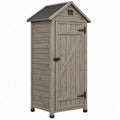 Tuinschuur met enkeldeur 77 x 54 x 179 cm Grijs massief grenenhout