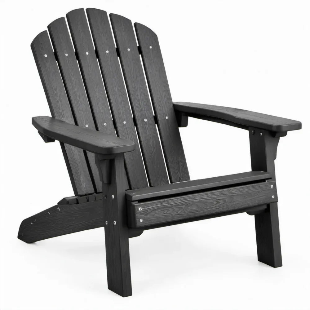 Zwarte Adirondackstoel van HDPE, 78 x 83 x 92 cm