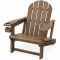 Bruine Adirondackstoel van HDPE met uitschuifbare bekerhouder, 80 x 83 x 98 cm