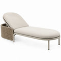 Ligbed met verstelbare rugleuning 170 x 75 x 78 cm Beige/Taupe