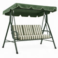 3-zits schommelbank met luifel 170 x 110 x 153 cm donkergroen/wit
