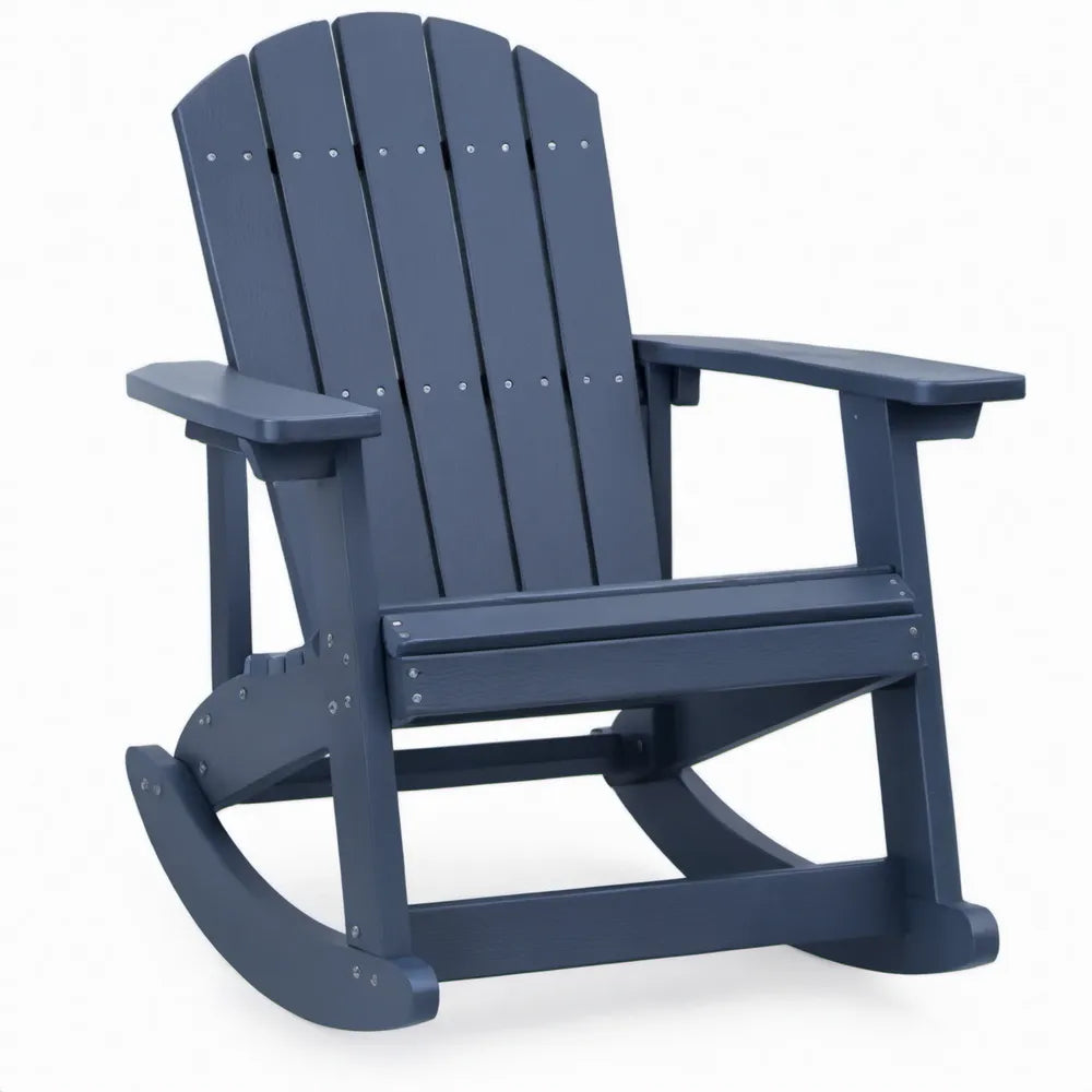 Donkerblauwe Adirondack-schommelstoel van HDPE, 96 x 79 x 101 cm