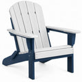 Adirondackstoel van HDPE in Wit en Donkerblauw, 83 x 76 x 97 cm