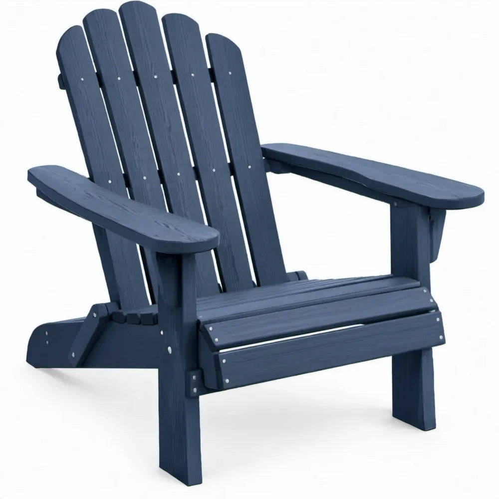 Donkerblauwe Adirondackstoel van HDPE, 83 x 79 x 93 cm