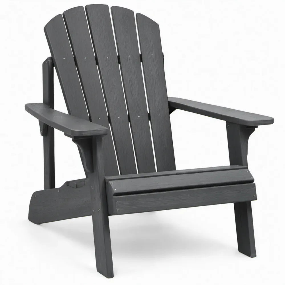 Zwarte Adirondackstoel van HDPE-kunststof, 79 x 83 x 92 cm