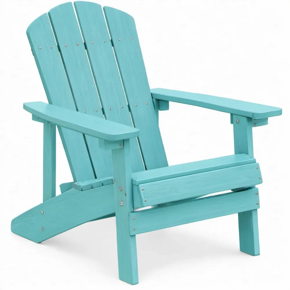 Turquoise Adirondack-tuinstoel van massief grenenhout, 78 x 83 x 92 cm